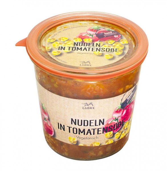 Nudeln in Tomatensauce vegetarisch 580ml im Weckglas von Löbke