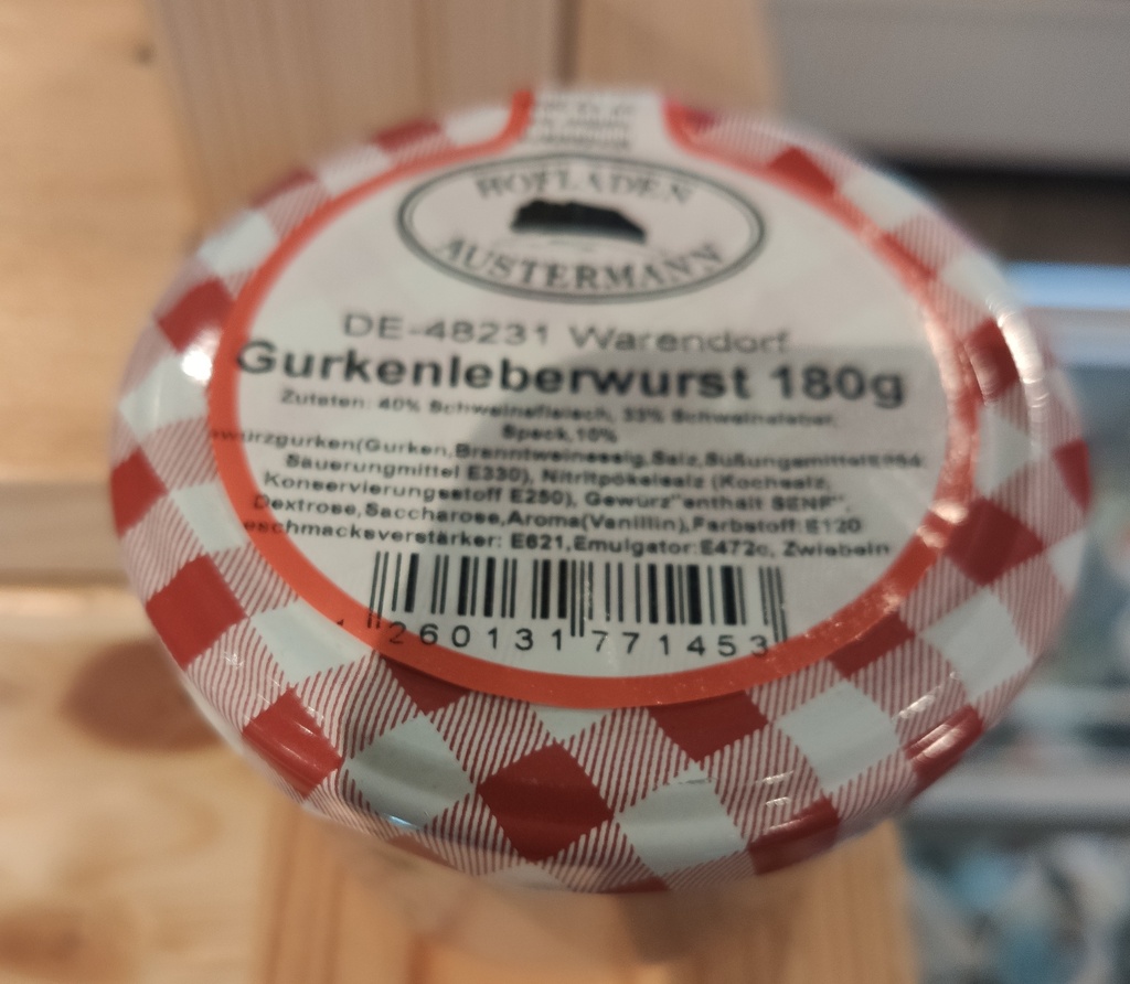 Leberwurst Gurke AUS 180g