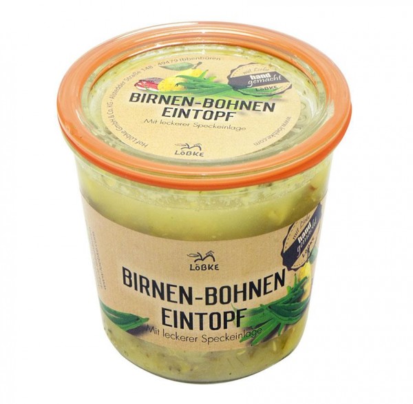 Birnen-Bohnen-Speck Eintopf 580ml im Weckglas von Löbke