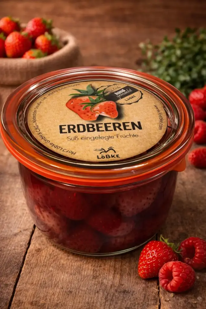 Erdbeeren 450ml im Weckglas von Löbke