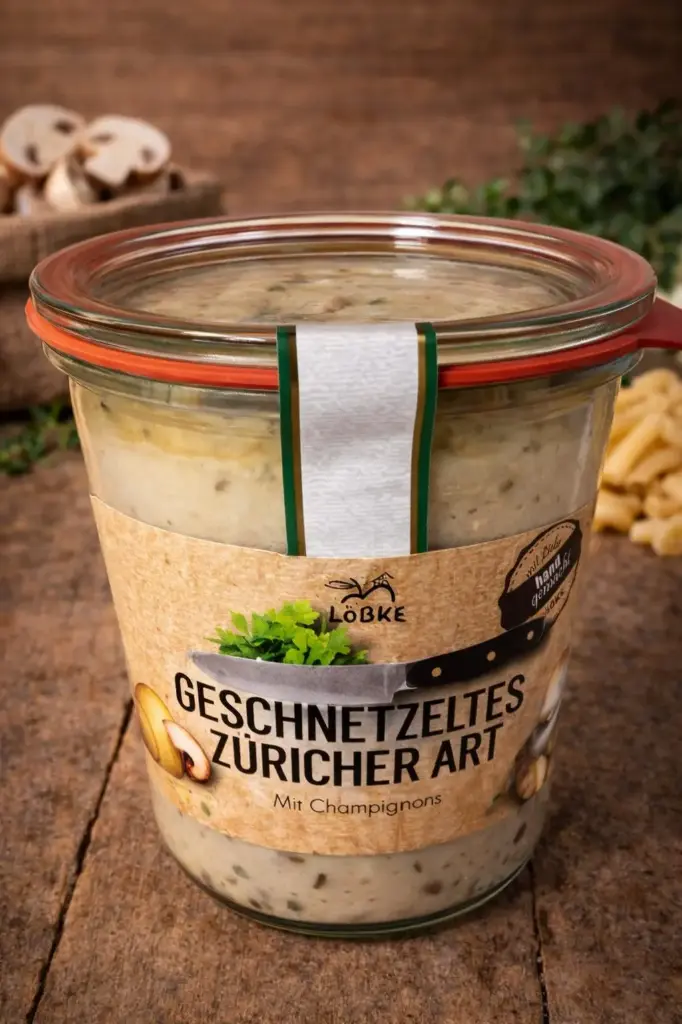 Geschnetzeltes-Züricher Art 580ml im Weckglas von Löbke