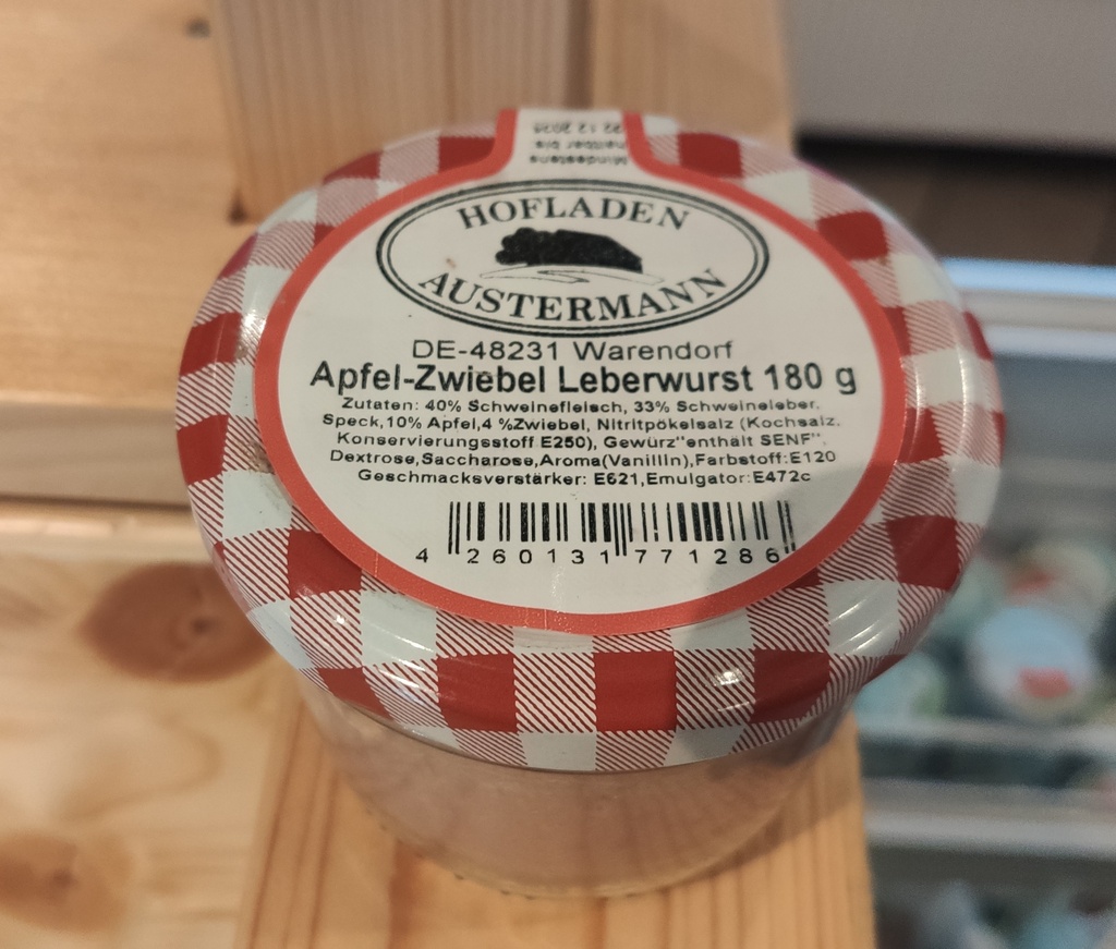 Leberwurst Apfel Zwiebel AUS 180g