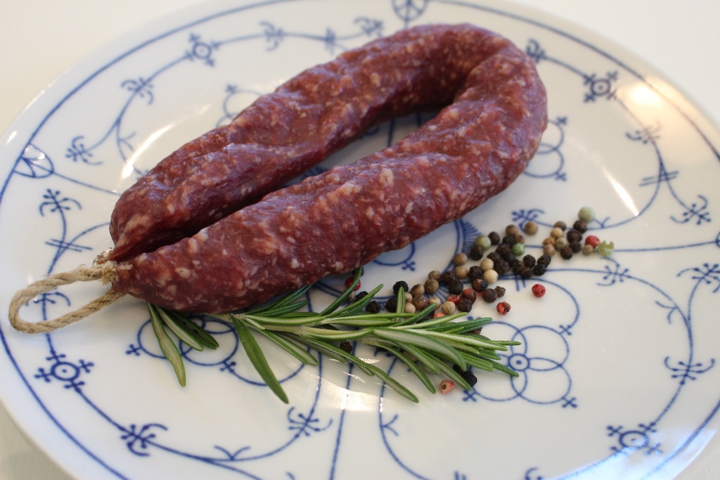 Lufttrockene Mettwurst im Ring vom Merschformann 