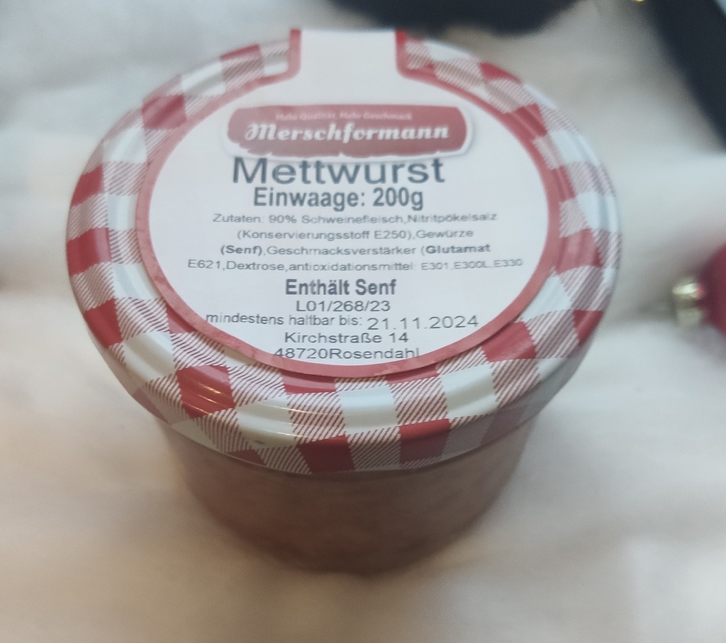 Mettwurst 200g von Merschformann im Glas 