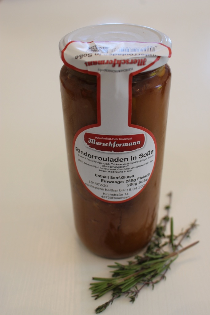 Rinderrouladen mit Soße 480g von Merschformann im Glas 