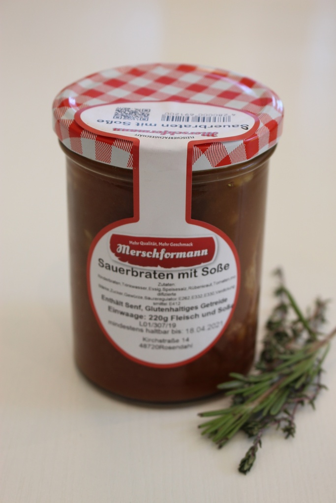 Sauerbraten mit Soße im Glas 400g von Merschformann 