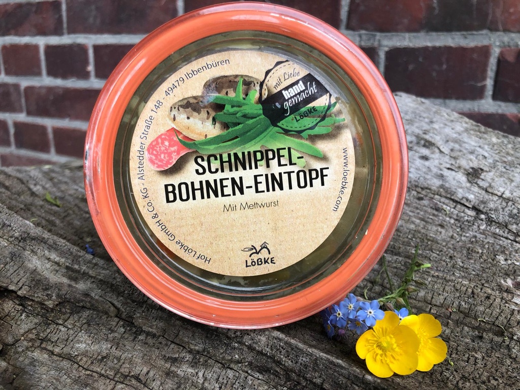 Schnibbelbohnen Eintopf 580ml im Weckglas von Löbke