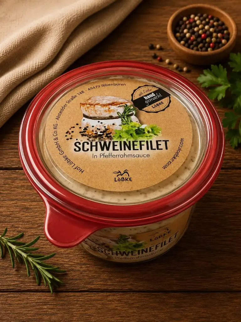 Schweinefilet in Pfefferrahmsauce 580ml von Löbke