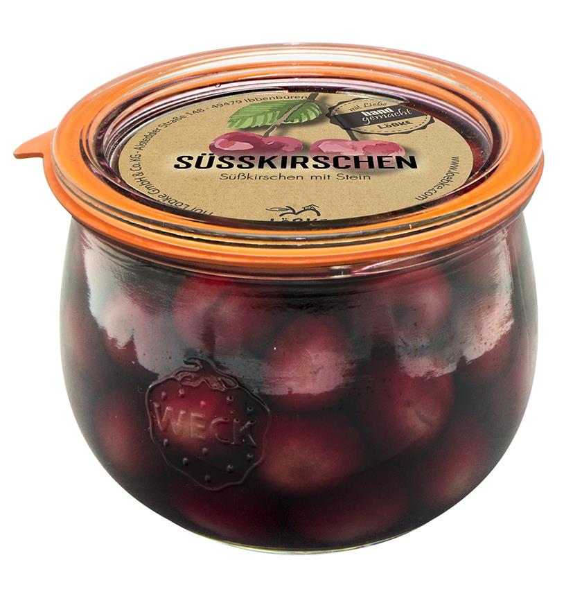 Süßkirschen 580ml Weckglas von Löbke