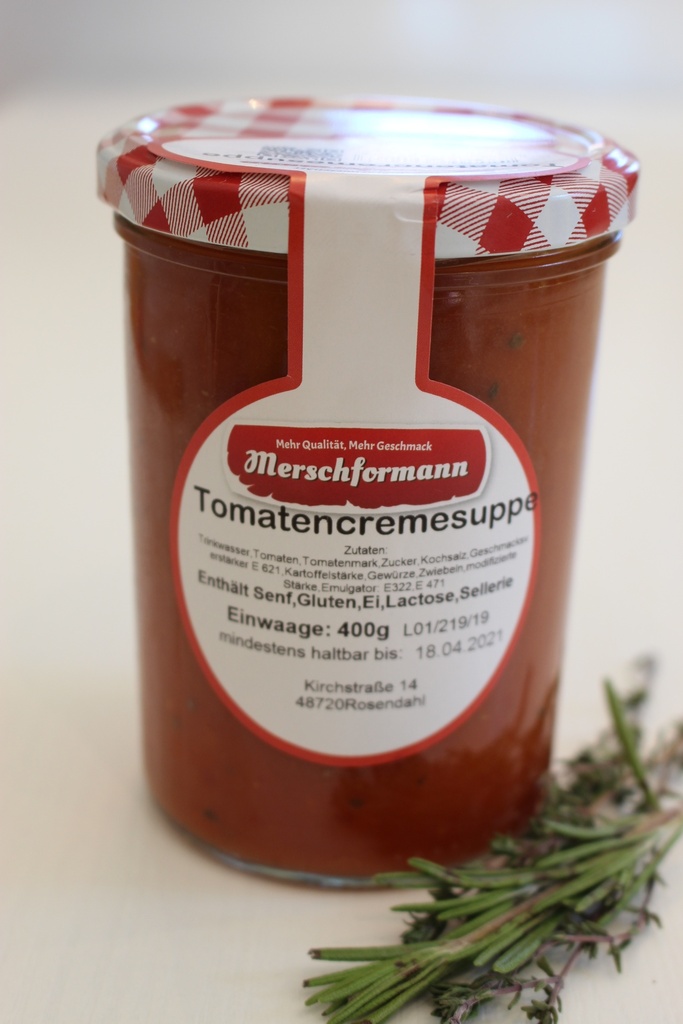 Tomatencremesuppe 400g von Merschformann im Glas 