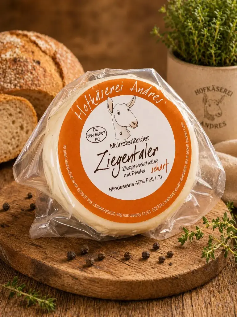 Ziegentaler scharf, mit Pfeffer ca. 200g