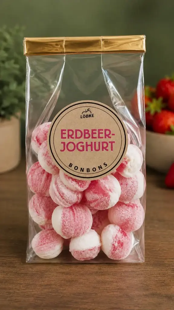 Bonbons Erdbeer-Joghurt 100g Tüte von Löbke