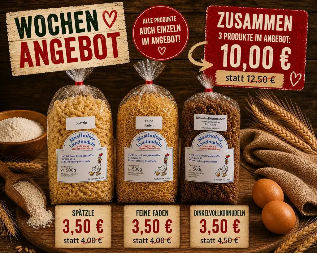 Nudel Angebot Paket 