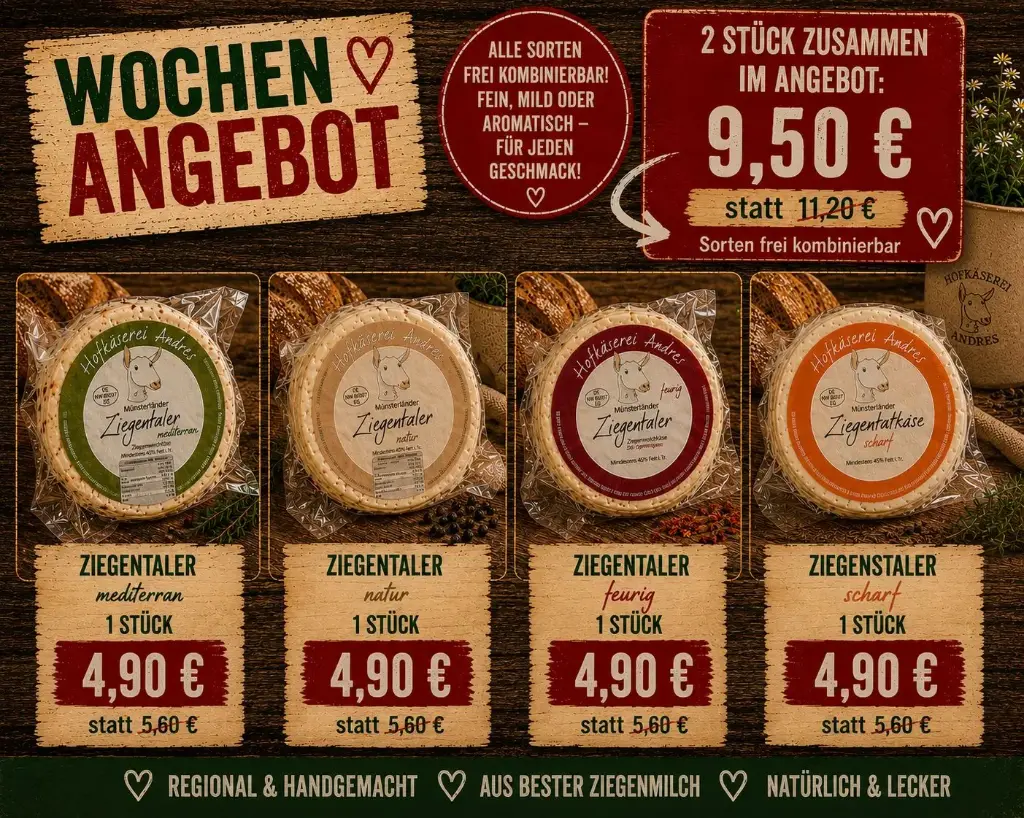 Unsere Ziegenspezialitäten Angebot Paket