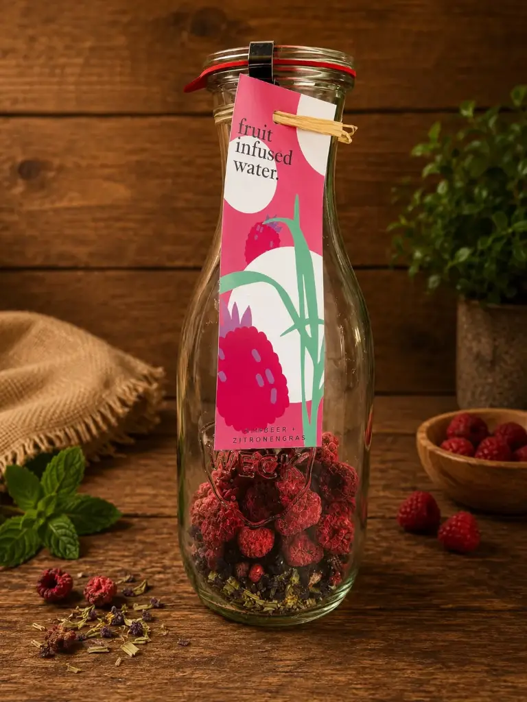 Himbeer-Zitronengras Fruit-Infused-Water Löbke