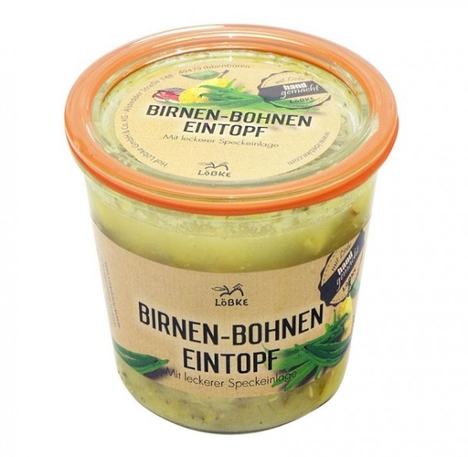 Birnen-Bohnen-Speck Eintopf 580ml im Weckglas von Löbke