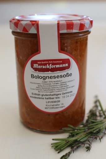Bolognesesoße 400g von Merschformann im Glas 
