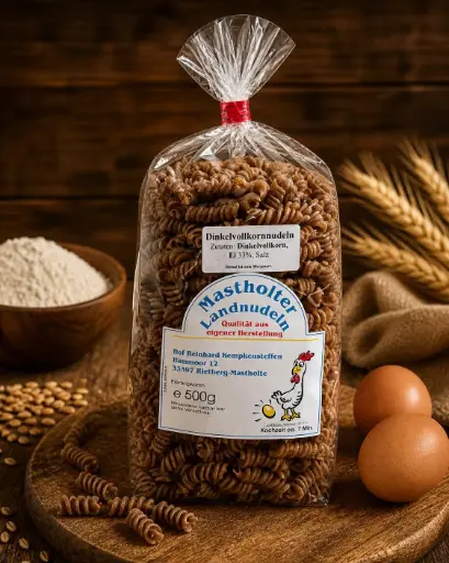 Dinkel Vollkorn Spirelli 500g von Mastholter Landnudeln