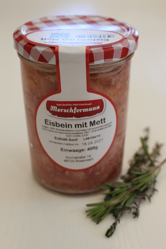 Eisbein mit Mett im Glas 400g von Merschformann 