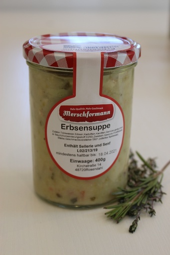 Erbsensuppe 400g von Merschformann im Glas 