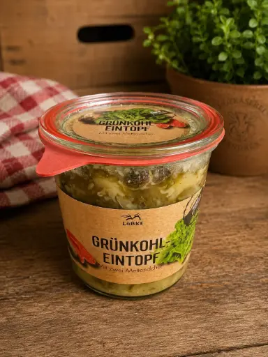 Grünkohl mit Mettwurst 580ml im Weckglas von Löbke