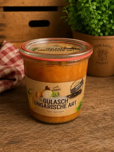 Gulasch ungarische Art vom Schwein 580ml im Weckglas von Löbke