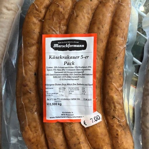 Käsekrakauer 5 Stück von Merschformann 