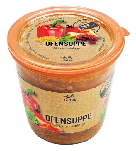 Ofensuppe mit Fleischanlage 580ml Weckglas von Löbke