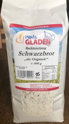 Schwarzbrot "Das Originale" - Backmischung 1440g