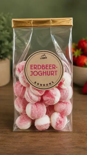 Bonbons Erdbeer-Joghurt 100g Tüte von Löbke