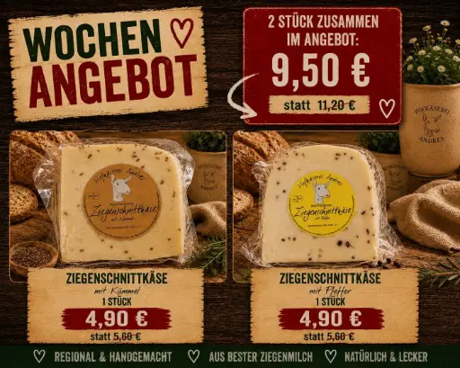 Unser Ziegenschnittkäse Angebot Paket 